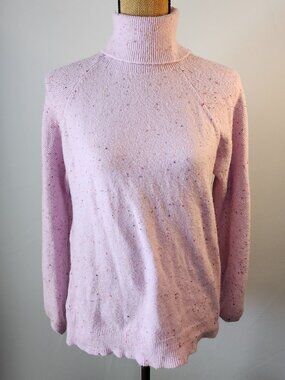 LOFT Lilac Confetti Speckled Knit Turtleneck Sweater S